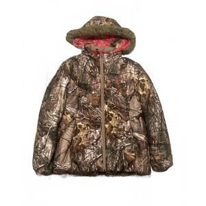 RealTree Camo Zip Up Puffer Jacket w/ Fur Hood – Large